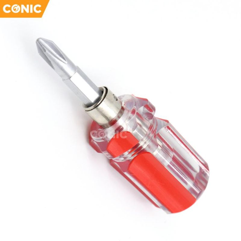 2-Way Stubby Screwdriver with Cr-V Steel and Line Color Handle