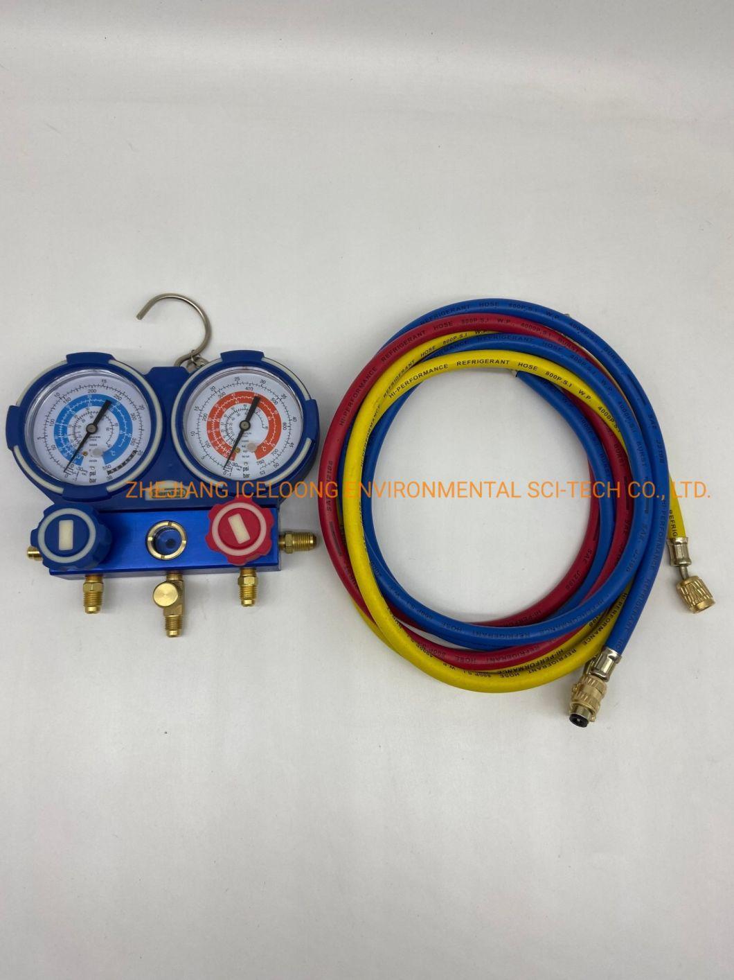 Manifold Gauge Set Diagnostic A/C Tool Kit R22 R134A R410A Refrigeration Brass Automotive Tool