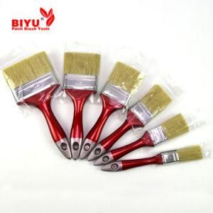 High Quantity Bristle Paint Brush with Gold Tail and Perforated Red Wooden Handle