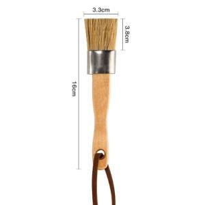 Oval Chalk Wall Paint Brush with Smooth Wooden Handle for Furniture Painting