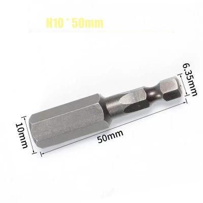 Wholesale Price H1/4 Shank Magnetic Screwdriver Bits Slotted Square Hole Drill Bit Torx Bits