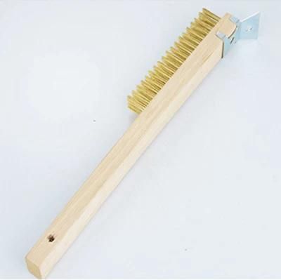 Steel Wire Brush Spring Brush BBQ Cleaning Grill Brush with Scraper