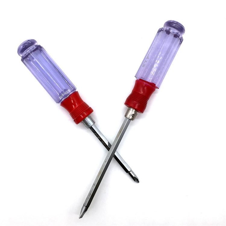 Good Quality Transparent Handle Screwdriver with Double Magnetic Top