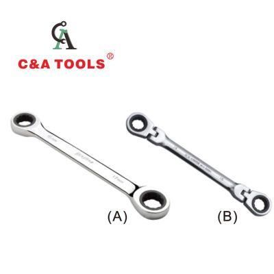 Carbon Steel Flexible Ratchet Double Offset Ring Wrench