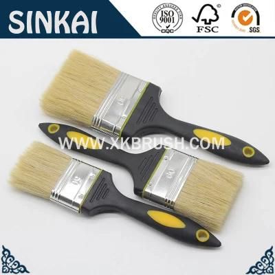 Rubber Bristle Paint Brush with White Bristle