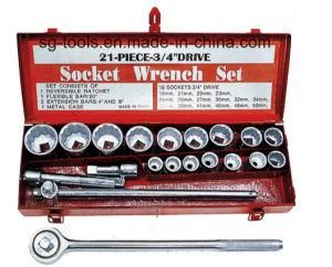Metal Case Socket Wrench Set with Galvanized Head