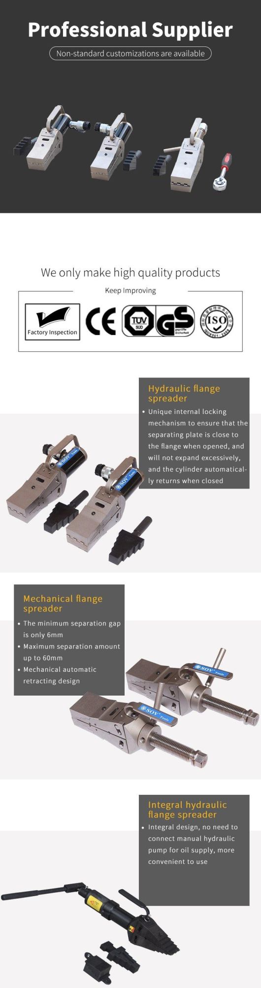 700bar Durable Split Type Hydraulic Flange Spreader
