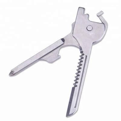 Stainless Steel Multi-Tool 6 in 1 Foldable Utility Knife Wrench Screwdriver Bottle Opener Keychain Outdoor Camping Hiking Tool Wbb13278
