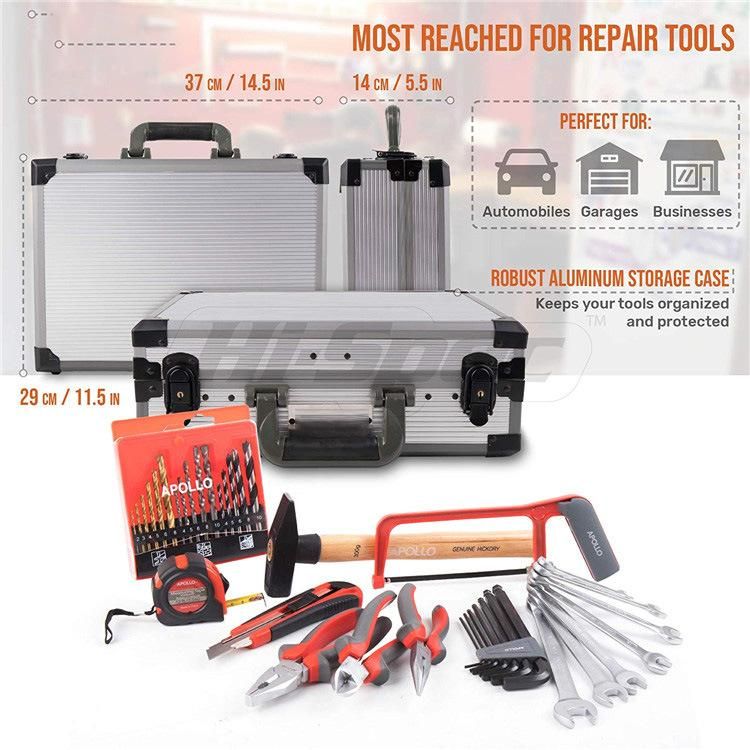 Behappy 92PCS Chrome Vanadium Hand Tool Box Set Hand Tool Set in Aluminum Tool Case Kit