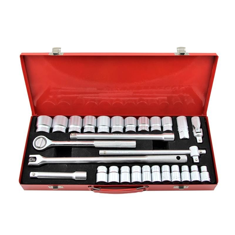 28PCS 1/2" Metal Box Chrome Vanadium Socket Set