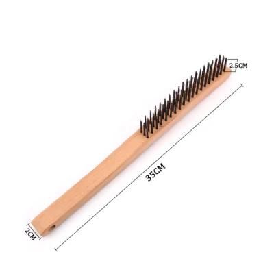 China Wholesale 3X19 Row American Style Steel Wire Brush with Beech Wooden Handle