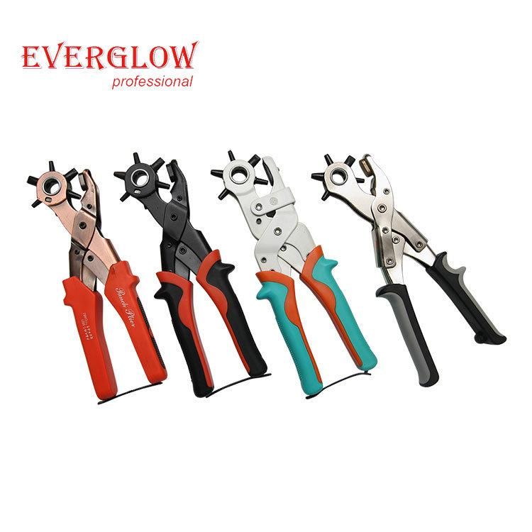 Heavy Duty Leather Hole Punch Hand Pliers Belt Holes 6 Sized Punches