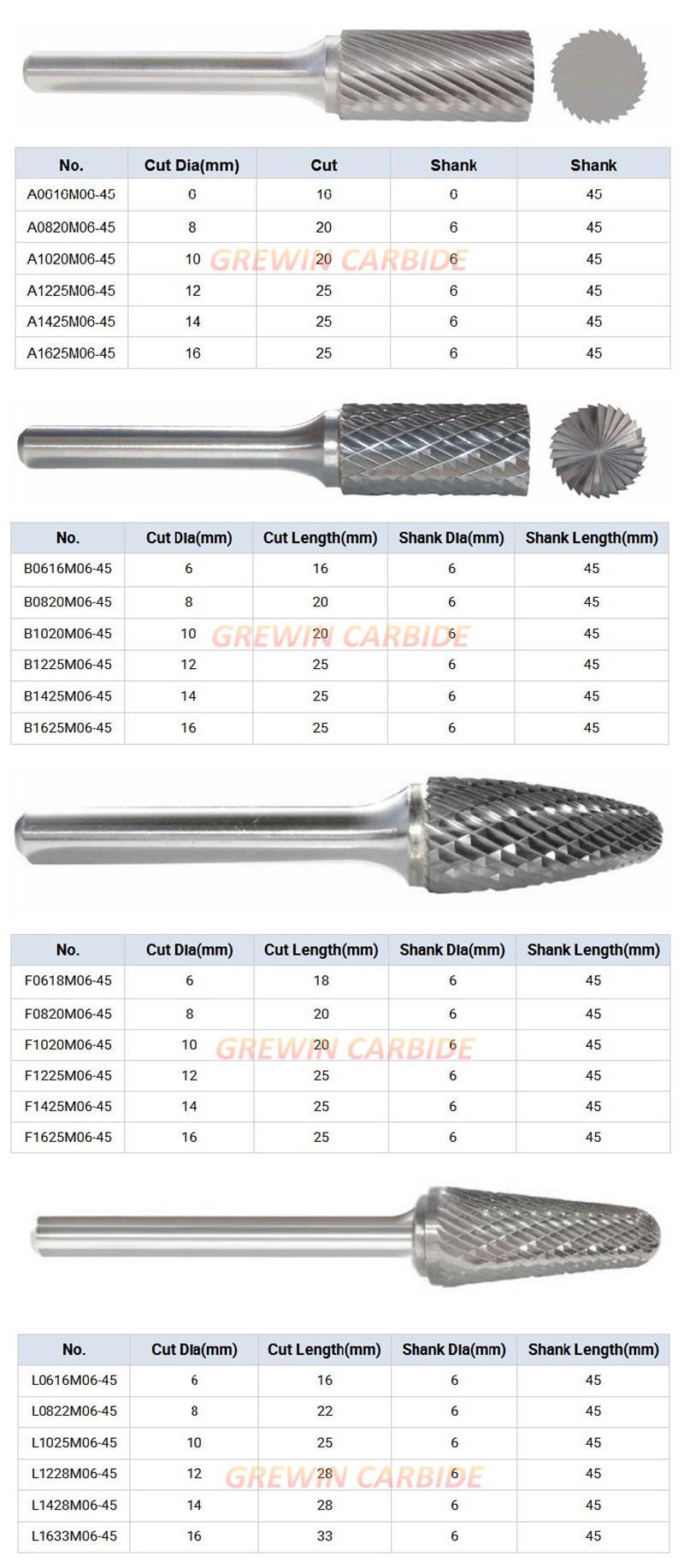 Gw Carbide-A0313m03 4X13X4X50 Tungsten Carbide Abrasive Rotary Burrs of Grinding Tools