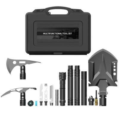 Manual Assembly Mountaineering Adventure Box Kit Thickened Aluminum Alloy Connecting Rod Hand Tool Set with Flashlight