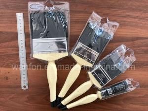 Wooden Handle Paint Brush with Black Bristle Material