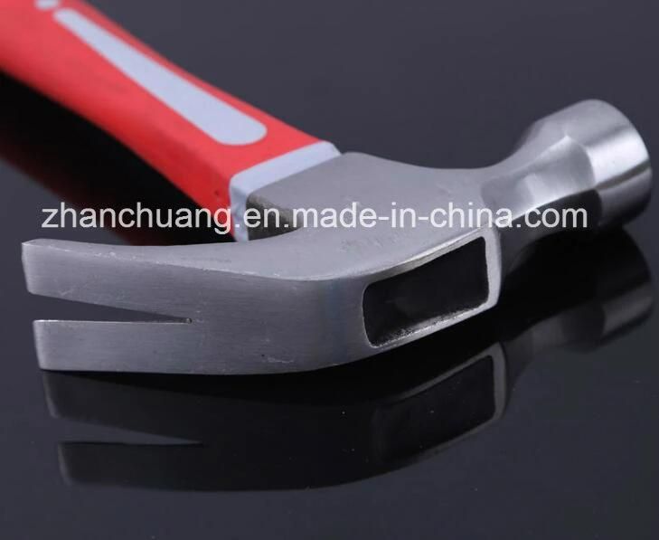 High Carbon Steel Color Fiberglass Handle Claw Hammer with TUV