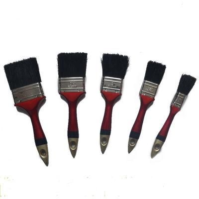 Professional Black Bristle Blend Lacquered Wooden Handle Flat Brush (GMPB014)