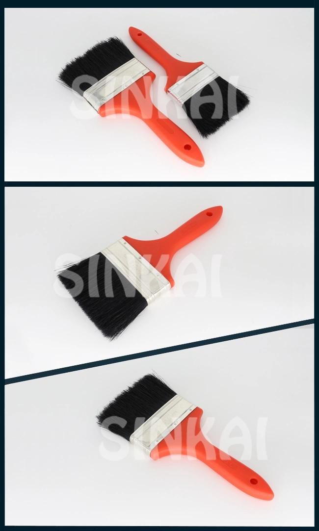 Red Plastic Handle Black Bristle Brush with Good Price