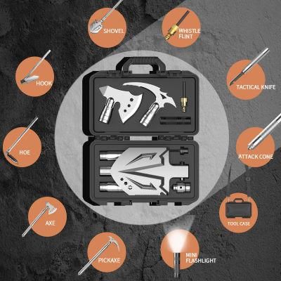 Aluminum Alloy 3Cr13 Shovel Axe Head Backcountry Adventure Kit Lash Tool Set Box Garden Tool Storage Set