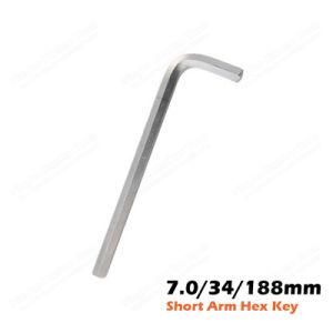 7.0/34/188mm Cr-V Short Arm Hex Key Wrench for Hand Tools Chromed