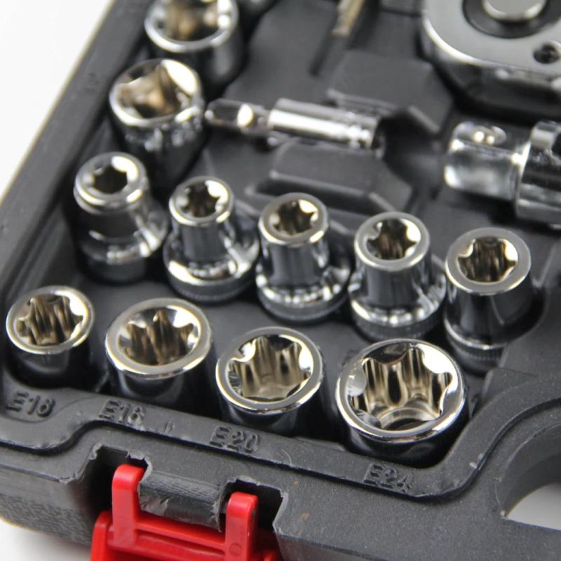 108PCS Cr-V Adjustable Rubber Material Socket Set Ratchet Wrench