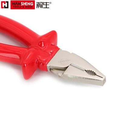 Professional 1000V Pliers, VDE, Hand Tools, Hardware Tool, Made of Carbon Steel or Cr-V, Dipped Handle, Pearl-Nickel Plated, Combination Pliers, 6&quot;, 7&quot;, 8&quot;