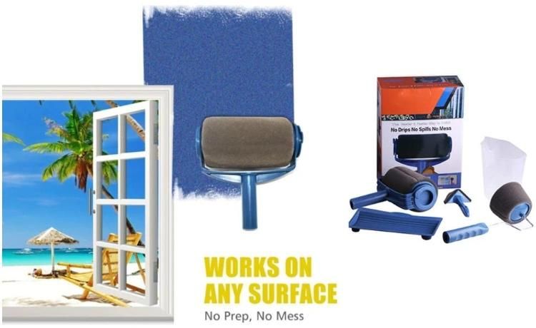 3 Extension Poles, Printing Brush Tray, Handle Flocked Edger Room for Walls and Ceiling