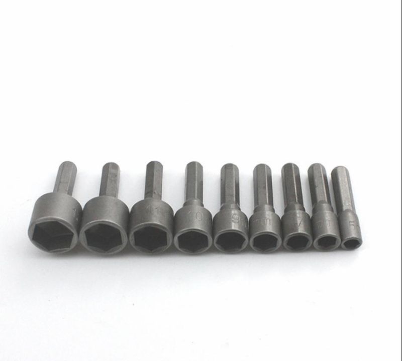 9PCS Power Nut Driver Drill Bit Set Metric Socket Wrench Screw 1/4" Hex Shank