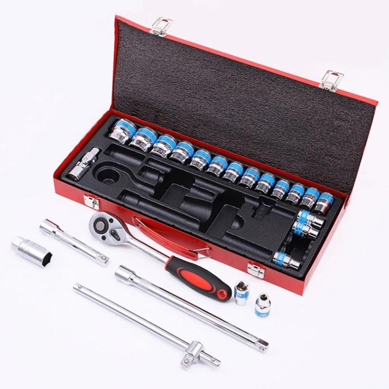 24 PC Ratchet Socket Wrench Set 1/2 Driver Spanner Tool Set for Car Repair