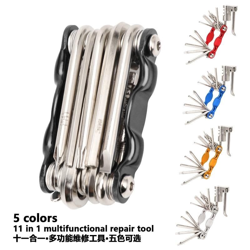 Multifunction 11 in 1 Portable Bicycle Repairing Set Bike Repair Tool Kit Wrench Screwdriver