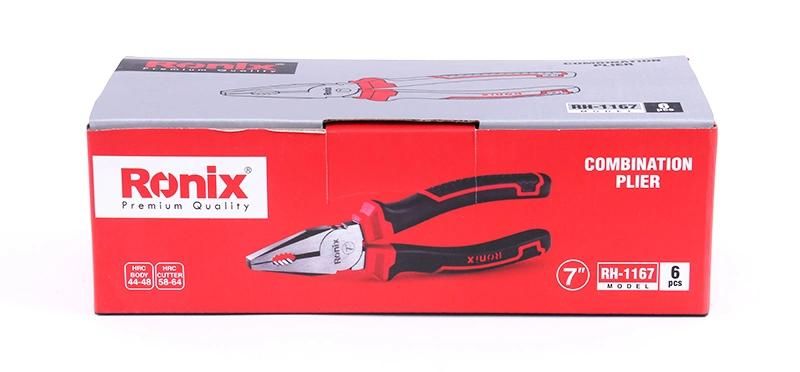 Ronix Hand Plier Model Rh-1167 7" Heated Chrome-Vanadium Steel Drop Forged Combination Plier