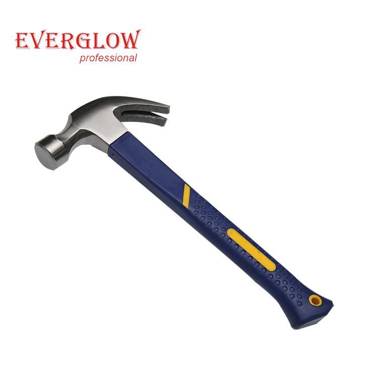 Good Factory Manufactures Multi-Purpose Hammer Tool 8oz 12oz 13oz 16oz 20oz Soft TPR Grip Fiberglass Handle Martillo Nail Tool Claw Hammer