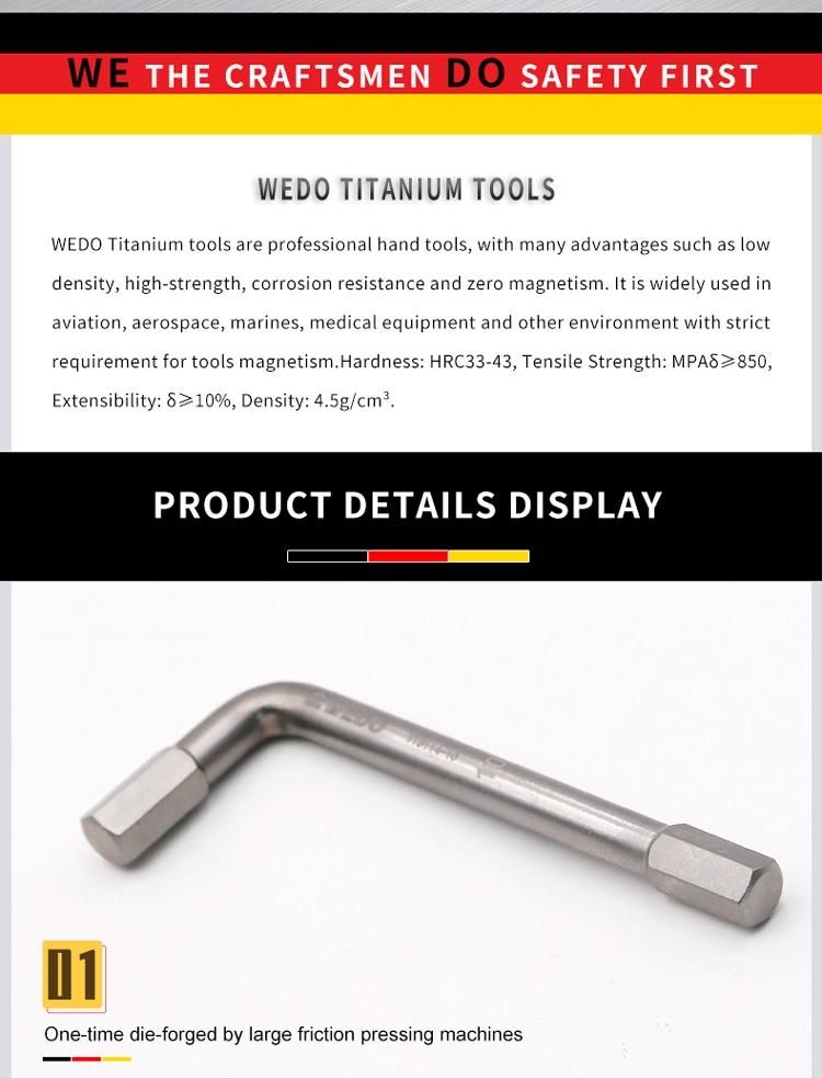 WEDO Titanium Spanner Hex/Hexagon Key Wrench Non-Magnetic Rust-Proof Corrosion Resistan