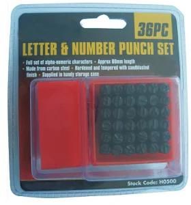 36PCS Number &amp; Letter Punch Set with Black Finish