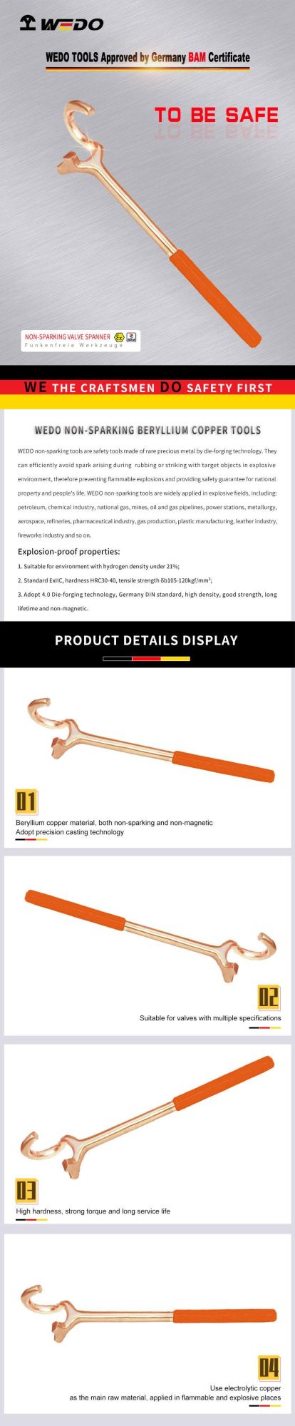 WEDO Non-Sparking Valve Spanner