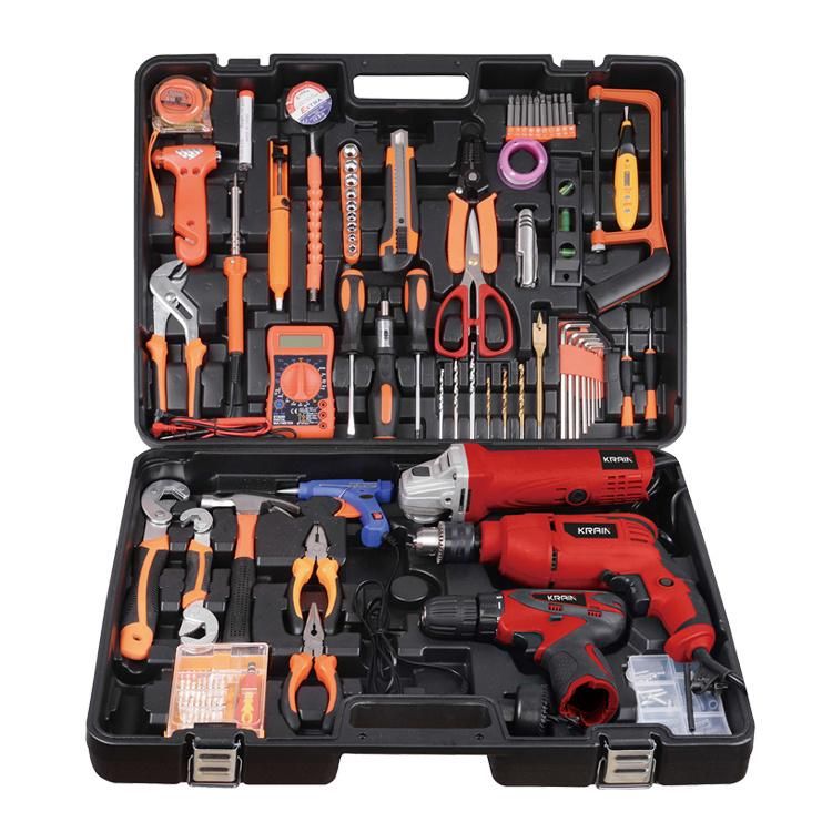 Small 500W Impact Drill with Hand Tools Hammer Drill Bits Tools Kit