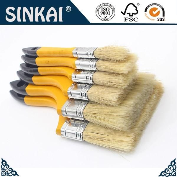 Best Selling Yellow Handle 100% Pur White Bristle Paint Brush