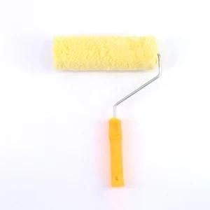 Yellow Polyester Fiber Roller Orange Plastic Handle Paint Roller Brush