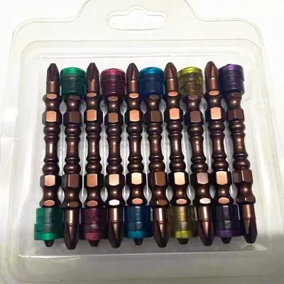 Ten-Pieces Set with Color Double Head Plastic Magnetic Ring Screwdriver Hex Handle Magnetic Screwdriver Head