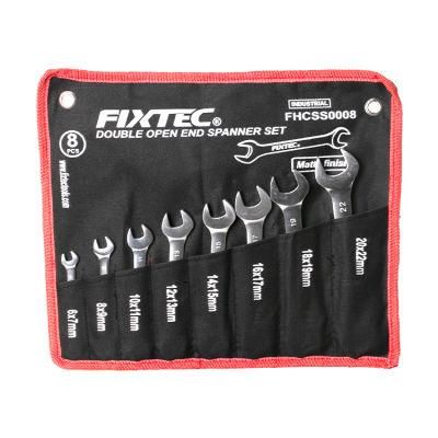 Fixtec 8PCS CRV Double Open End Spanner Set Hand Tools Double Open End Wrench Set