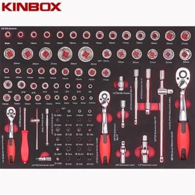 Kinbox Professional Hand Tool Set Item TF01m304 1/4, 3/8&1/2 Socket Set