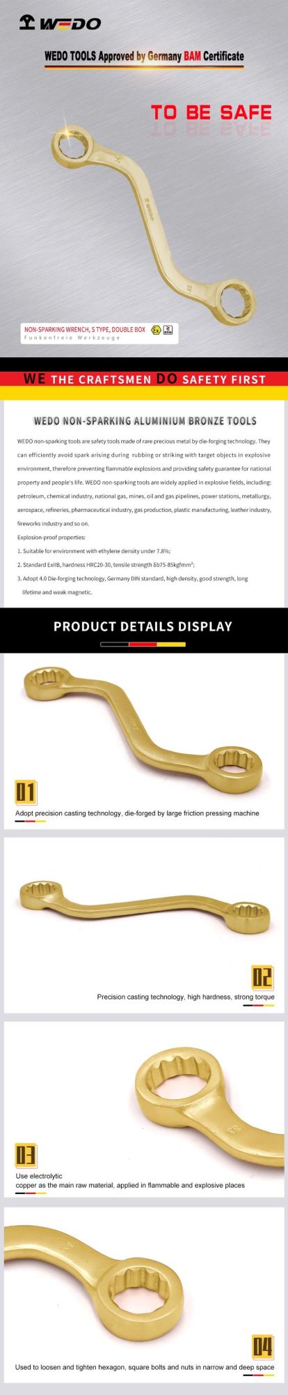 WEDO Non-Sparking Wrench, Double Box S Type