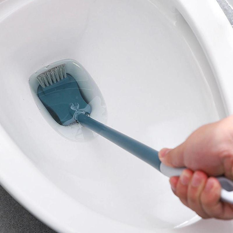 Plastic Long Handle Toilet Bowl Brush Double Sided Portable Toilet Bowl Cleaner Cleaning Brush for Bathroom