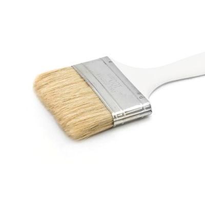 Acrtone Resistant White Bristle Brush with Plastic Handle Tin-Plated Ferrule