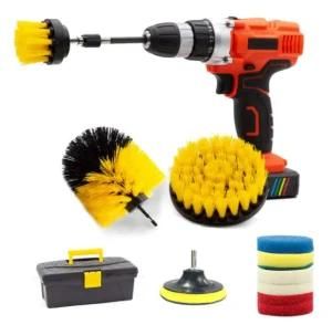 Drill Brush Attachments Set, Scrub Pads &amp; Sponge, Power Scrubber Brush with Extend Long Attachment