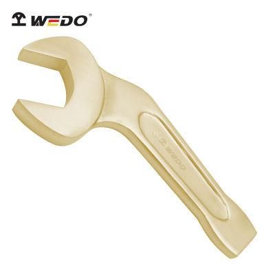 WEDO Aluminum Bronze Wrench Non-Sparking 45 Degree Bent Striking/Slogging Open Spanner