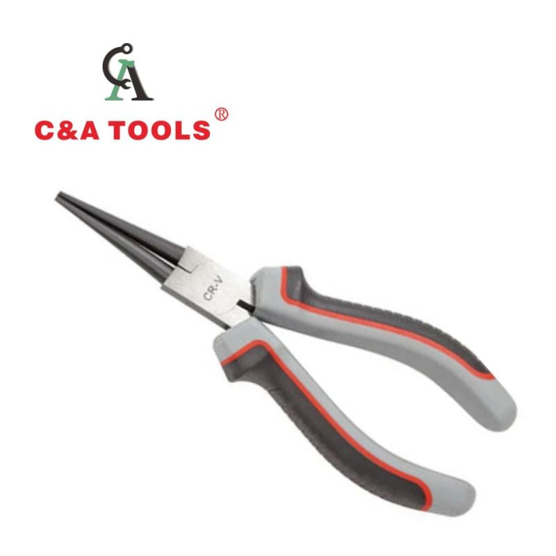 German Type Round Nose Pliers with Three Color Handle