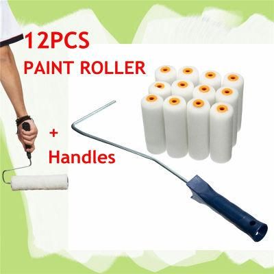 13PCS/Set 100mm Handles Craft Paint Foam Rollers Brush