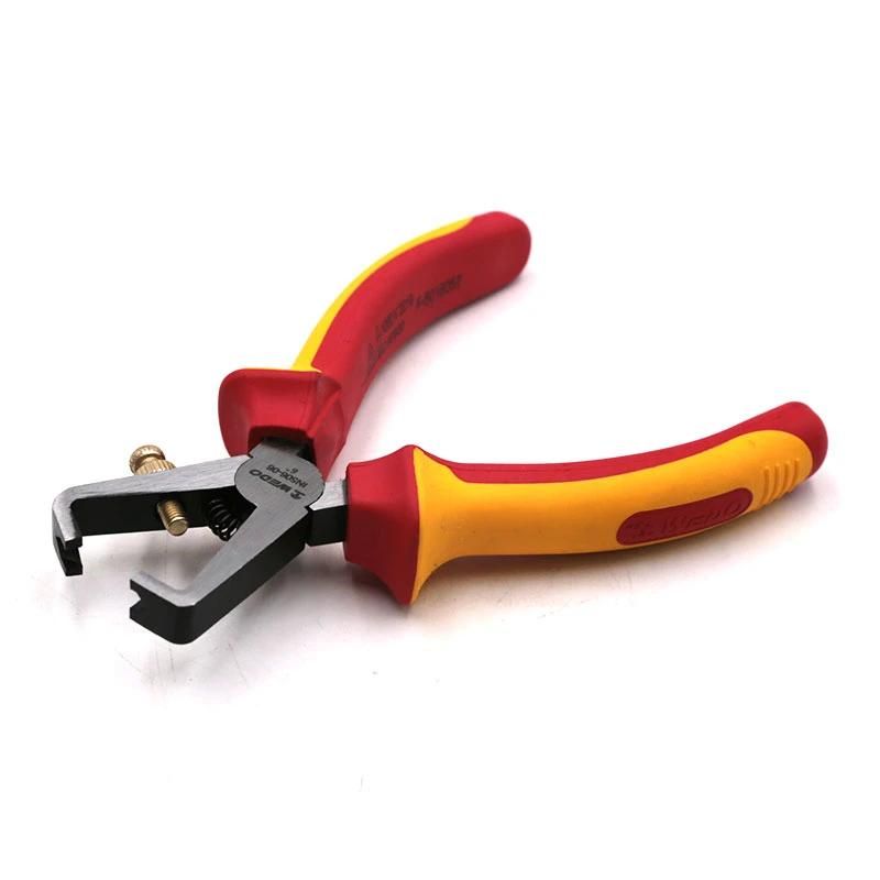 WEDO 7"Insulated Wire Stripping Pliers VDE 1000V Wire Strippers Injection Pliers Chrome Vanadium Steel Anti-Slip Handle