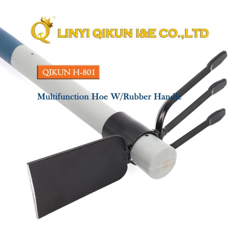 H-801 Construction Hardware Hand Tools Multifunction Hoe with Rubber Handle